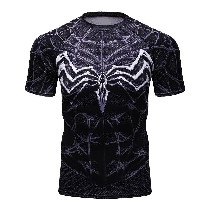 MOTO-Men's 3D printed street fashion trend spider series summer quick drying short sleeved T-shirt