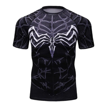 MOTO-Men's 3D printed street fashion trend spider series summer quick drying short sleeved T-shirt