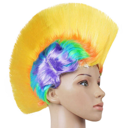 Peruca Sintética Resistente ao Calor Crista de Galo Cabeça Cosplay Chapéu de Festa Engraçado Colorido para o Dia da Mentira e Halloween
