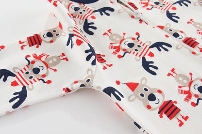 Kiddiezoom 1/2Pcs Fashion Christmas Cartoon 100%Cotton zipper Baby Boy Girl Rompers Soft newborn Clothes