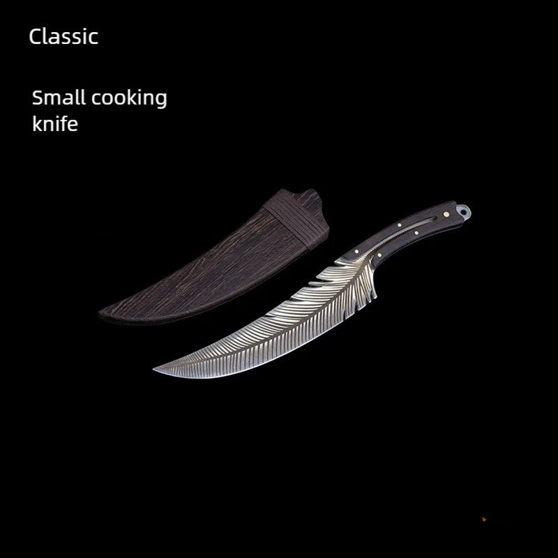 Faca de cozinha forjada em aço inoxidável, faca de chef, faca de cozinha Longquan Xiaketang, faca de corte de ossos de pena