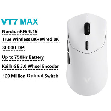 Mouse Gamer Sem Fio Rapoo VT7 MAX /VT7 Taxa de Sondagem Sem Fio Verdadeira de 8K 53g Leve Até 750h de Duração da Bateria