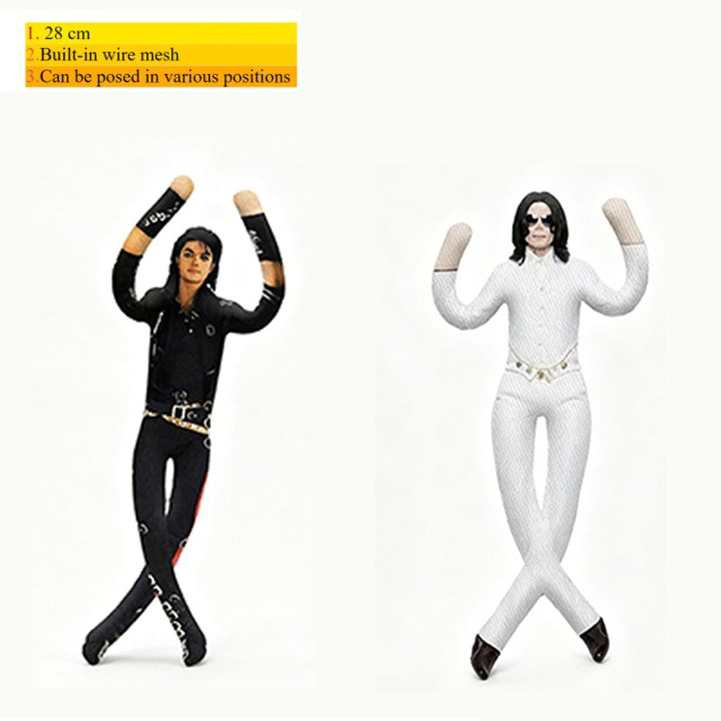 New Style  Michael Jackson Cosplay Prop Doll Plush Stuffed Figure Dolls Room Decoration Abstract Joint Mobility Props Gift