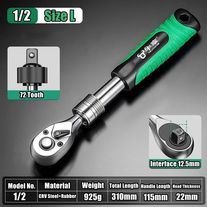 Chave Catraca Telescópica Soquete para Reparação Automotiva, Conjunto de Catraca com Cabeça Ajustável, Chave de Liberação Rápida de 72 Dentes, Ferramenta Manual
