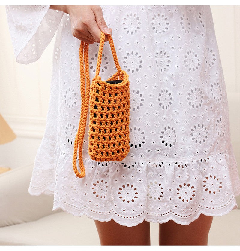 Handmade Crossbody Phone Purse - Openwork Shell Design Tote, Handmade Crossbody Phone Purse,Crochet Beach Bag