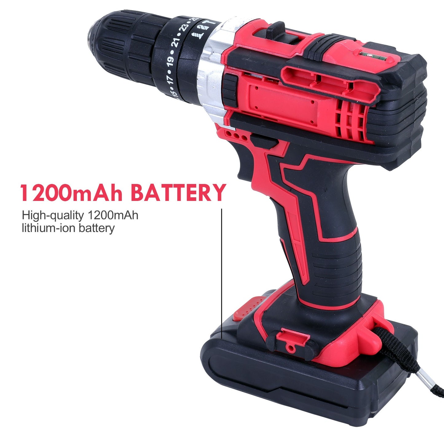 Parafusadeira Elétrica 48V Furadeira Sem Fio Kit de Ferramentas com Bateria de Lítio 1200mAh Carregador 450w Sem Escova 25+1 Torque