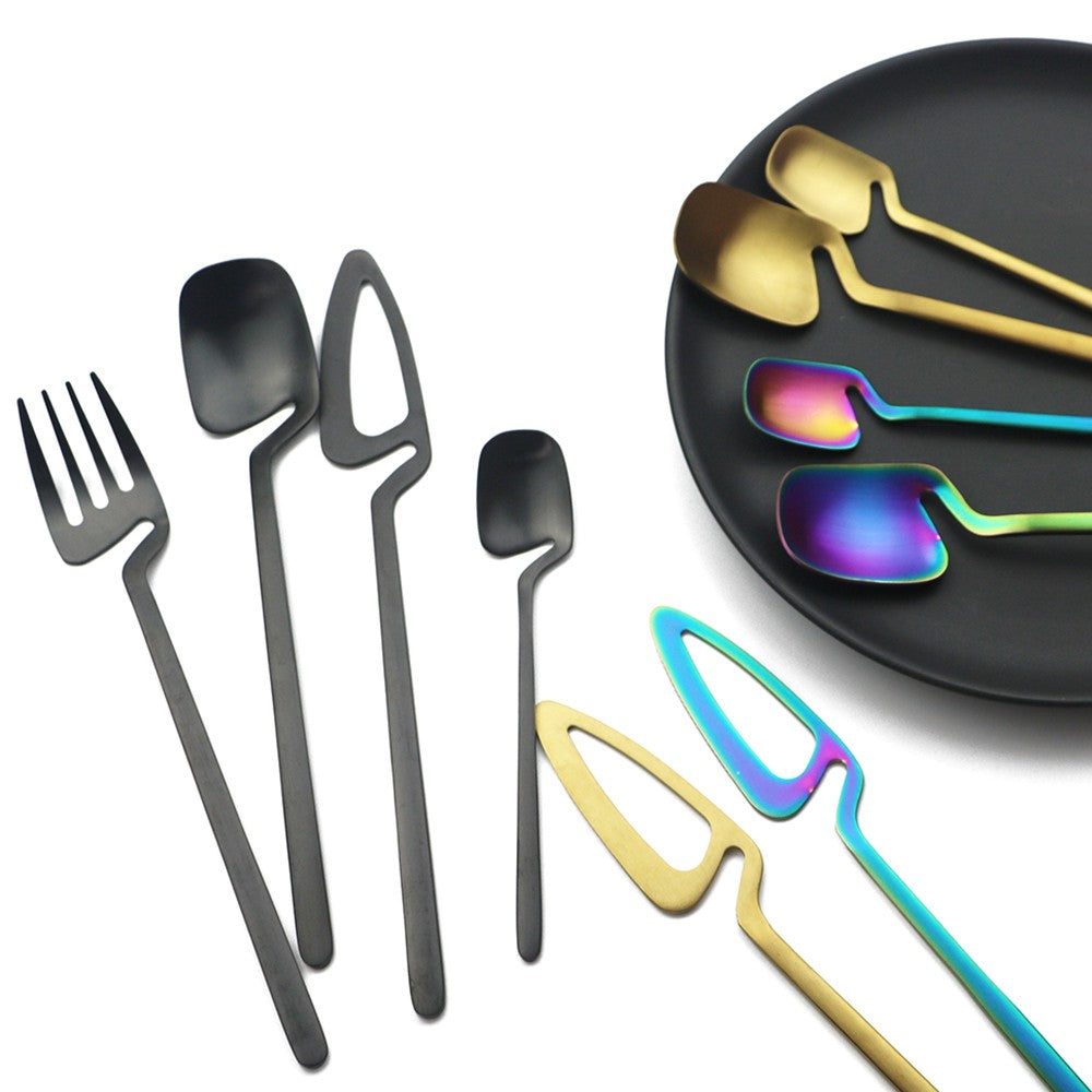 Conjunto de talheres de aço inoxidável fosco com 15 peças, faca, garfo, colher, conjunto de jantar, talheres de cozinha, serviço de prata