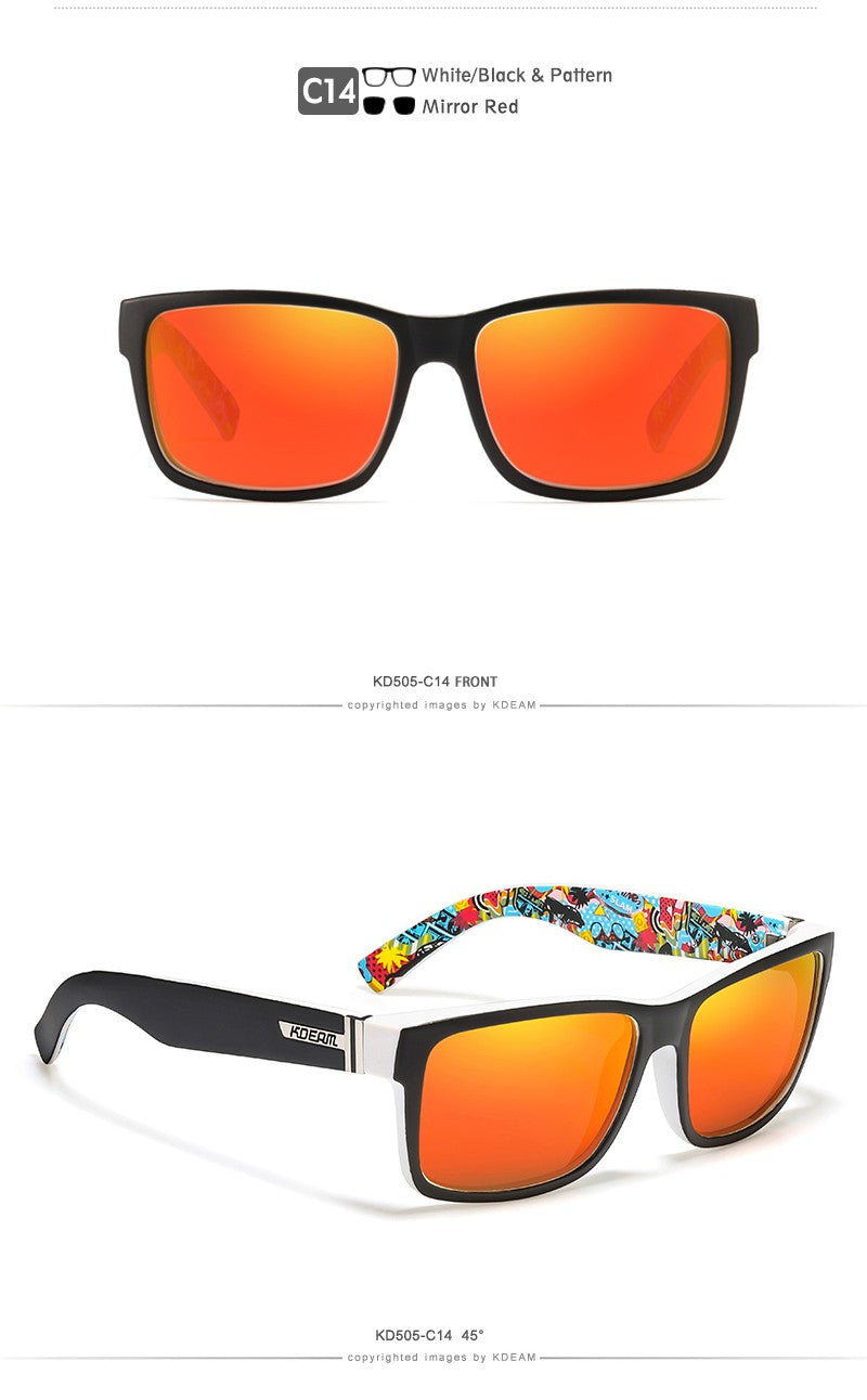 KDEAM Revamp Of Sport Men Sunglasses Polarized Shockingly Colors Sun Glasses Outdoor Driving Photochromic Sunglass With Box