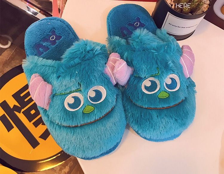 Pantufa de Anime Universidade Monstros Disney Monstros SA Mike Wazowski Sullivan Quente de Inverno Antiderrapante Desenho Animado Sapatos Domésticos