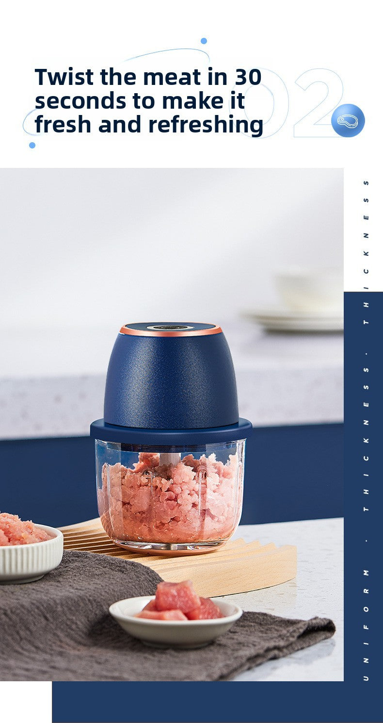 Mini Processador de Alimentos Elétrico TINSOL 350ML, Picador de Carne, Amassador de Alho, USB, Multifuncional, Fatiador de Vegetais, Liquidificador, Misturador de Cozinha