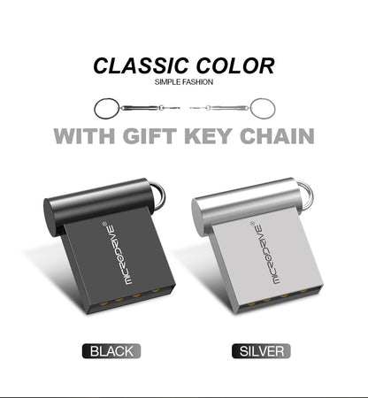 Mini PenDrive de metal Super Rápido 4GB 8GB 32GB USB Flash Drive cle usb Stick 64gb 128GB memória flash USB com chaveiro