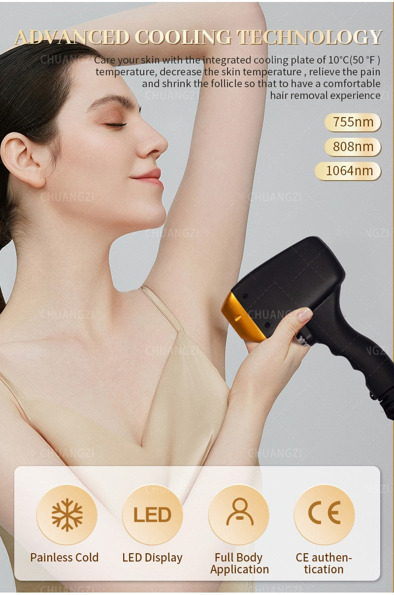 808nm Ice platinum Laser Diode Hair Removal Machine Permanent Best Painless Skin Care Device 3 Wavelength 808 1064 755nm