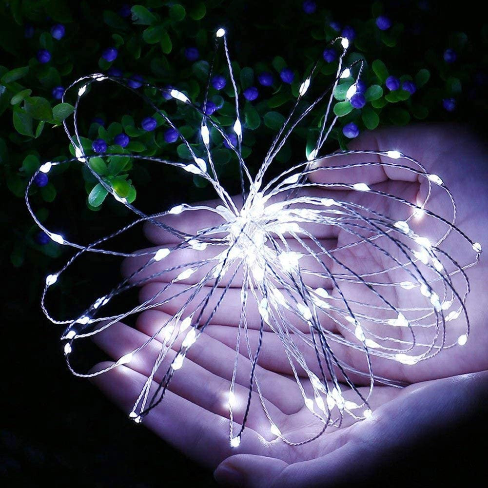 Fairy Lights Solar Garden Lights String Lights with 8 Modes Waterproof Copper Wire Lights for Patio Yard Trees Christmas Party