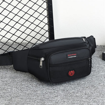 Unisex Multifunctional Waist Bag Large Capacity Waterproof Oxford Business Pack Trendy Crossbody Chest Bag for Travel Work