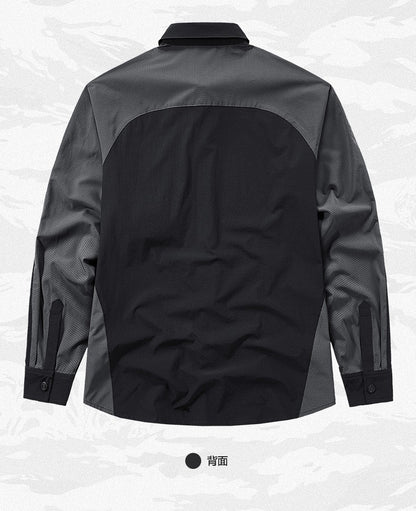 Tactical Function Style Multi-pocket Patchwork Design Sense Cargo Shirts Mens Clothing Y2K High Street Long Sleeve Techwear Tops