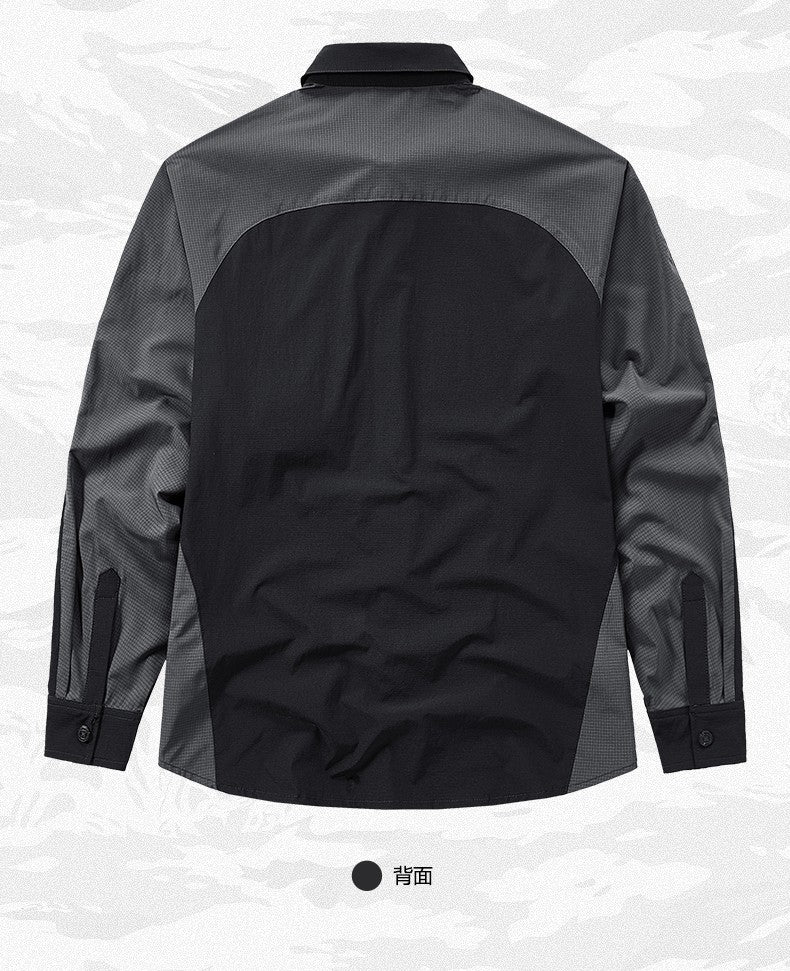 Tactical Function Style Multi-pocket Patchwork Design Sense Cargo Shirts Mens Clothing Y2K High Street Long Sleeve Techwear Tops