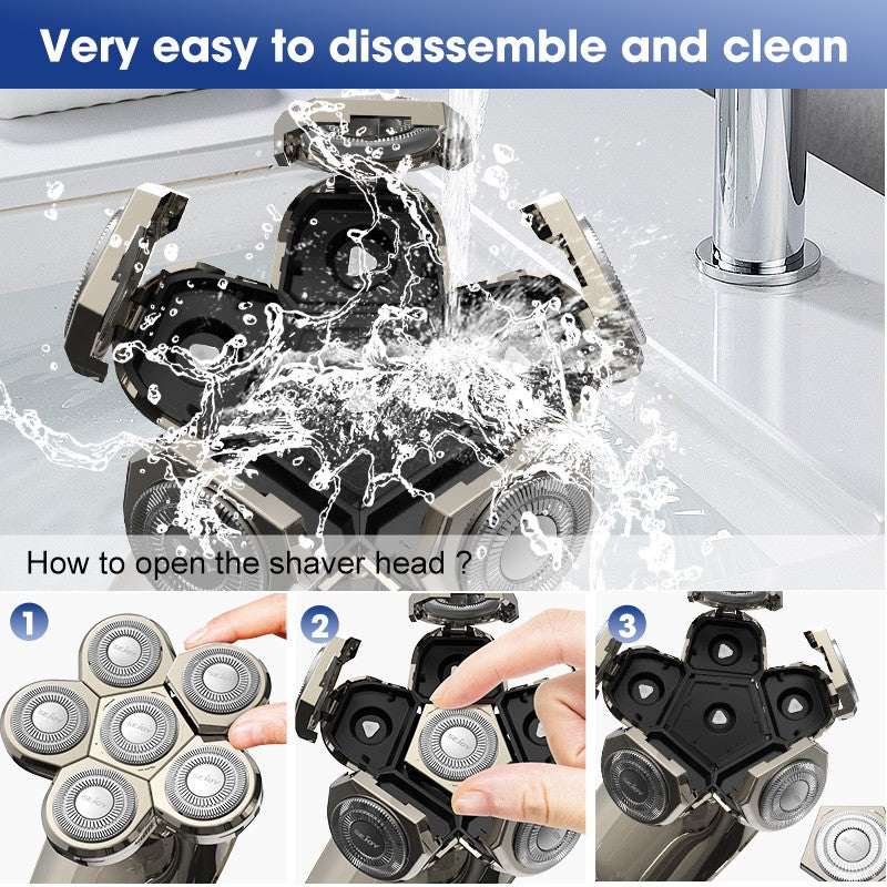 Sejoy Electric Bald Head Shaver & Multi-functional Hair Beard Trimmer 5 in 1 Wet & Dry Hair Cutting Machine Rechargeable