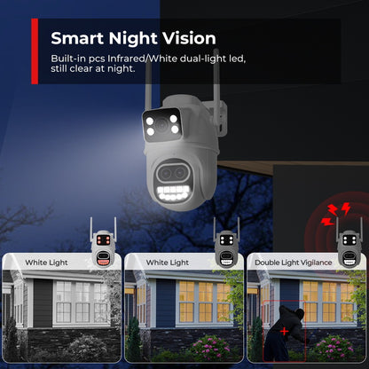 BESDER 6K 12MP Wifi Camera PTZ Dual Screen 8X Digital Zoom AI Auto Tracking Outdoor 8MP CCTV IP Camera Security Protection iCSee