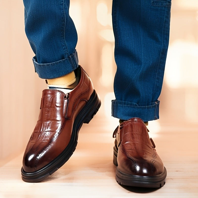 Leather Shoes for Men Wedding Formal Oxfords Business Casual Office Work Shoes for Men Classic Luxury Pointy Men's Dress Shoes