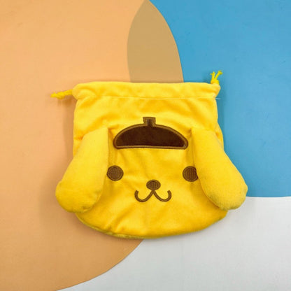 20Cm Gudetama Pom Pom Purin Plush Velvet Single-Layer Drawstring Pocket Halloween Candy Packaging Bag Girl's Cosmetics Dust Bag