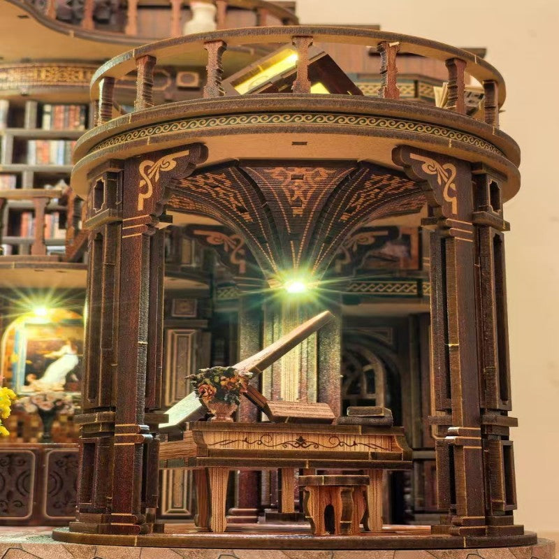 3D Retrô Sonhador Sala de Livros DIY Casas de Madeira em Miniatura Kits Decoração de Mesa para Adultos Presentes de Natal Artesanais