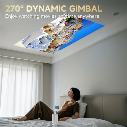 HONGTOP Android 14 P30PRO Supports 720p Screen Mirroring Smart Projector 4K WiFi6 Smart Home Theater Outdoor Portable Projector