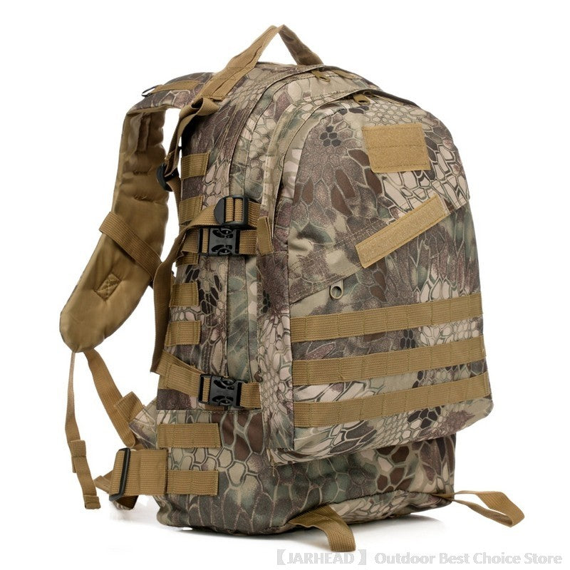 Mochila de Acampamento Esportiva ao Ar Livre Caminhada Trekking Mochila Escolar Viagem Ciclismo Caminhada Grande Capacidade Mochila Tática 3D