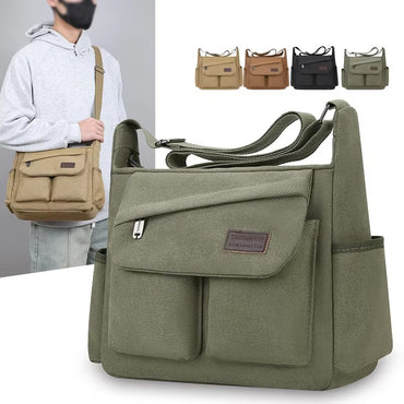 Men's crossbody bag, multi pocket design - large capacity shoulder bag - outdoor essentials, functional storage, city commuters