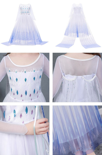 Halloween Festival Celebrations Elsa Multiple Styles and Occasions Cosplay Dress Sequin Decoration Elegant Charming Evening Gown