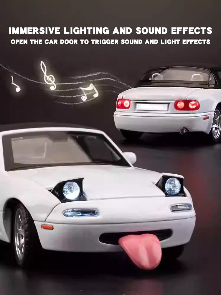 Miniatura 1/32 MX5 Liga Fundido Metal MX-5 Modelo de Carro de Brinquedo Veículo com Som e Luz Coleção Hobbies Presentes para Crianças Meninos Meninas