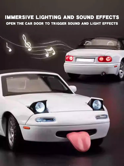 Miniatura 1/32 MX5 Liga Fundido Metal MX-5 Modelo de Carro de Brinquedo Veículo com Som e Luz Coleção Hobbies Presentes para Crianças Meninos Meninas