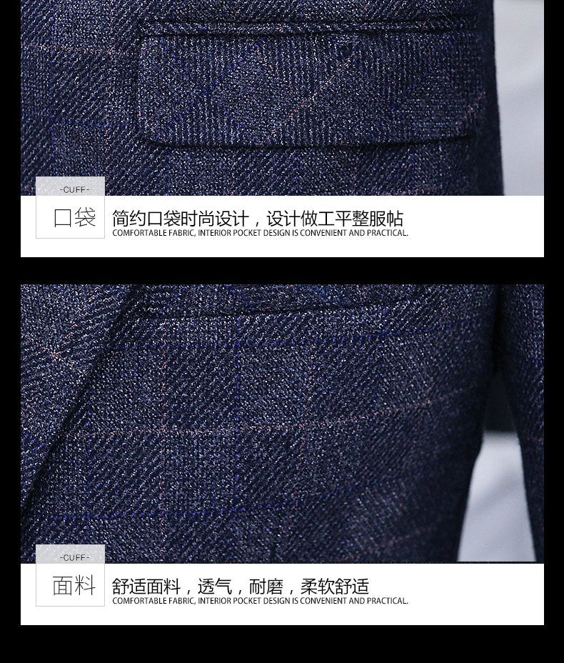 The 2025 autumn checkered suit jacket is a stylish, cool, casual, business and trendy Korean-style fitted suit jacket top