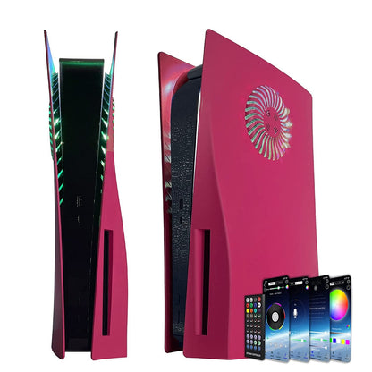 Replacement Faceplate Cooling Vents with RGB Light Strip LED Light Ring For PS5 Cover For PlayStation5 Disc Edition