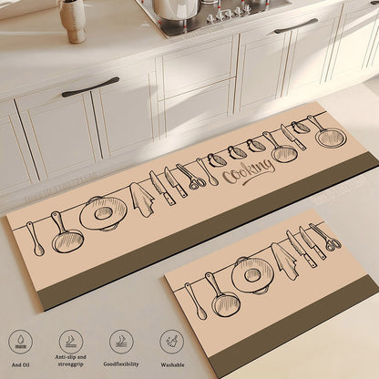 Modern Kitchen Rug Hallway Entrance Doormat House Bathroom Non-Slip Foot Mat Living Room Floor Bedroom Decoration Carpet Custom