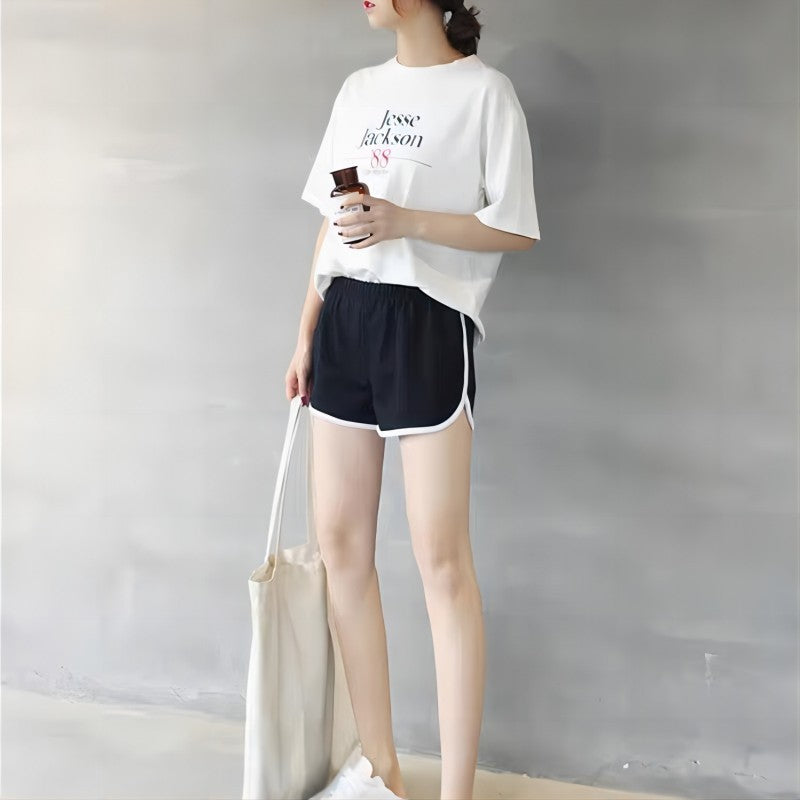 Summer Men and Women casual loose straight shorts lady stylish thin breathable wide leg gym short pants Women yoga Shorts