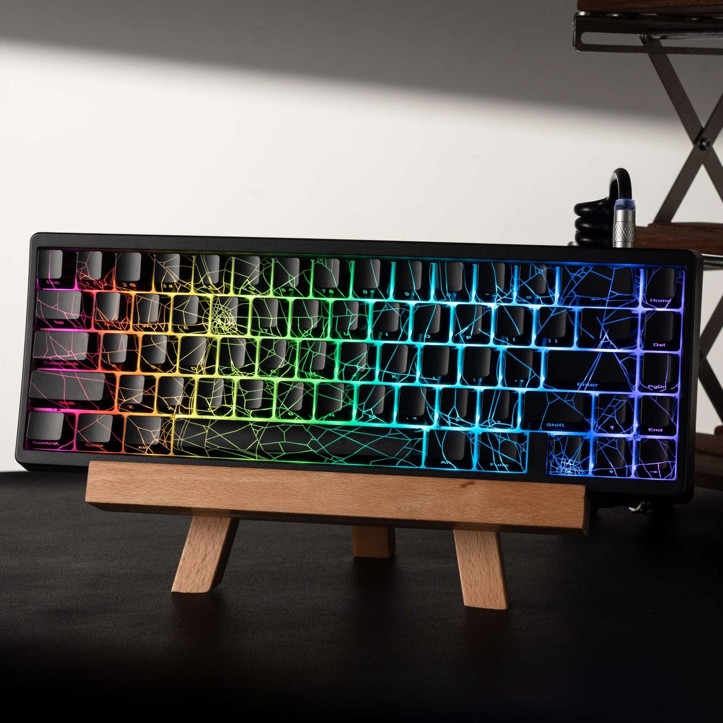 Teclado Mecânico XVX M67 JadeStone com Teclas IMD-Tech Hot Swappable Design Gasket Teclado com Retroiluminação RGB Personalizada Tri-Modo