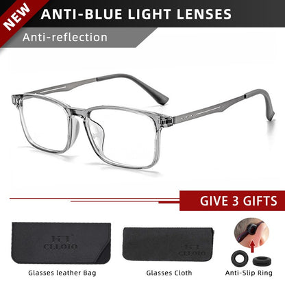 CLLOIO High Quality UltraLight Flexible Titanium Reading Glasses Anti Blue Light Myopia Glasses Prescription Progressive Eyewear