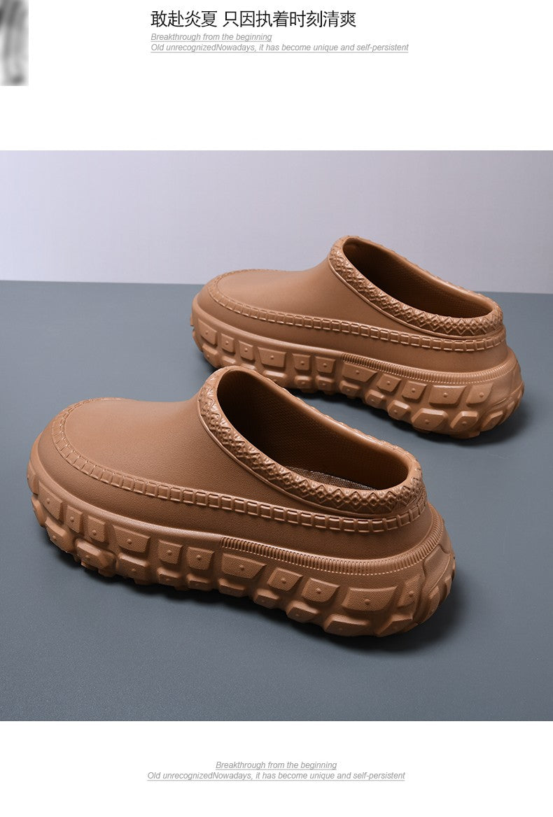 2025 New Men's Waterproof Non-slip Chef Shoes Lightweight Non-slip Wear-resistant Braid Toe Sandals Nurse Shoes