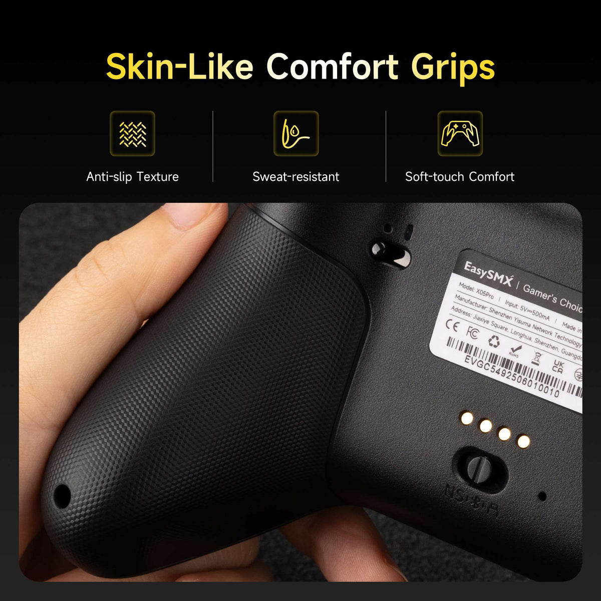 EasySMX X05 Pro Wireless Gamepad, Hall?Effect Anti?Drift Joystick, Dual Vibration Controller for PC Switch 1/2 Android iOS Steam