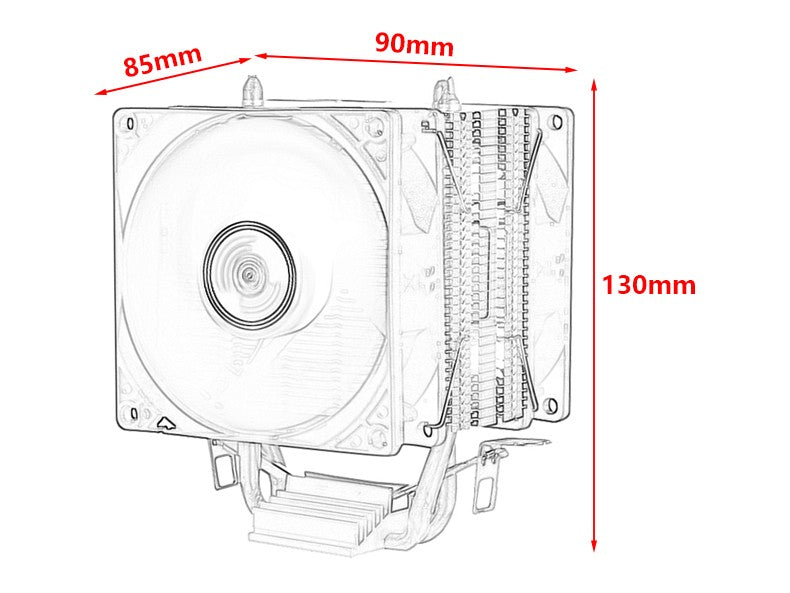 CPU Efficient Cooler Fan 90mm 4pin/PWM PC Tower Type Radiator 2/4/6 Heat Pipe install LGA2011 x79 x99 115x 1200 1700 AMD am3 AM4