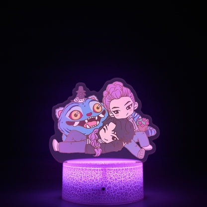 KPop K-POP Demon Hunters Kawaii Zoe Rumi Mira Saja Boys Superstar Monochrome Light Remote Control 16 Color Light Night Light