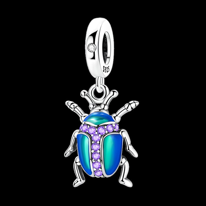 Pingente Charm Libélula Tema Primavera Prata Esterlina 925 Borboleta Flor Pendente Compatível com Bracelete Colar Joias DIY