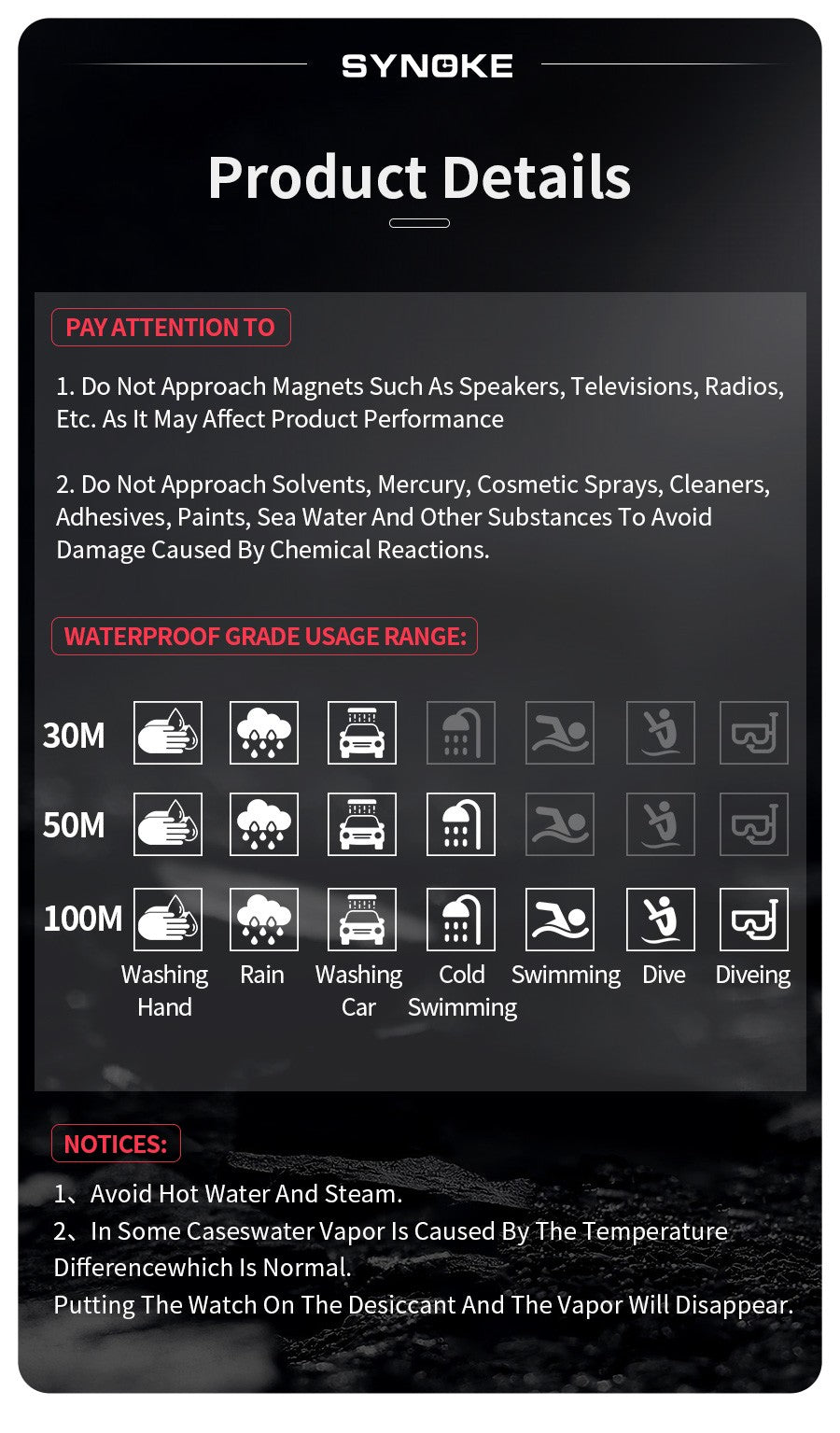 SYNOKE Outdoor Military Digital Watch For Men Fashion Retro Men Watch Sports Waterproof Men Watch Multifunctional Luminous