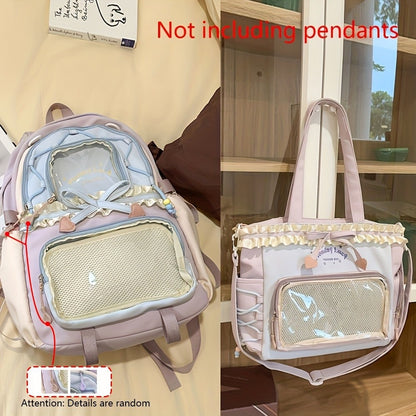 Women's Bag Set Two-Piece Pain Bag Back to School Season Back to School Season Backpack Lace Lightweight Cute Backpack