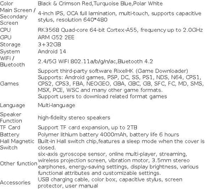 Anbernic RG DS Video Game Console Dual 4.0” IPS Screen Android 14 Support Dual Application On Split Screens & Hall Switch Chip