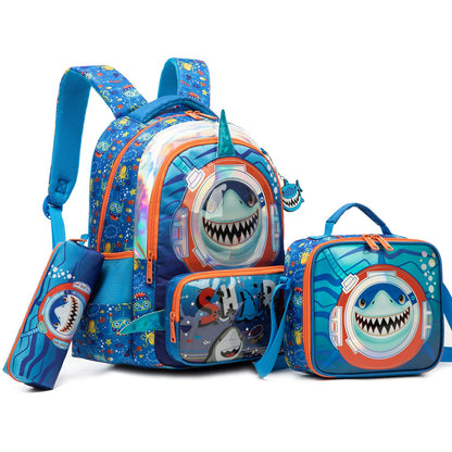 Backpack Sets with Lunch Bag for Boys 6-12 School Bags and Lunch Box for Kids 3pcs Elementary Students Teens