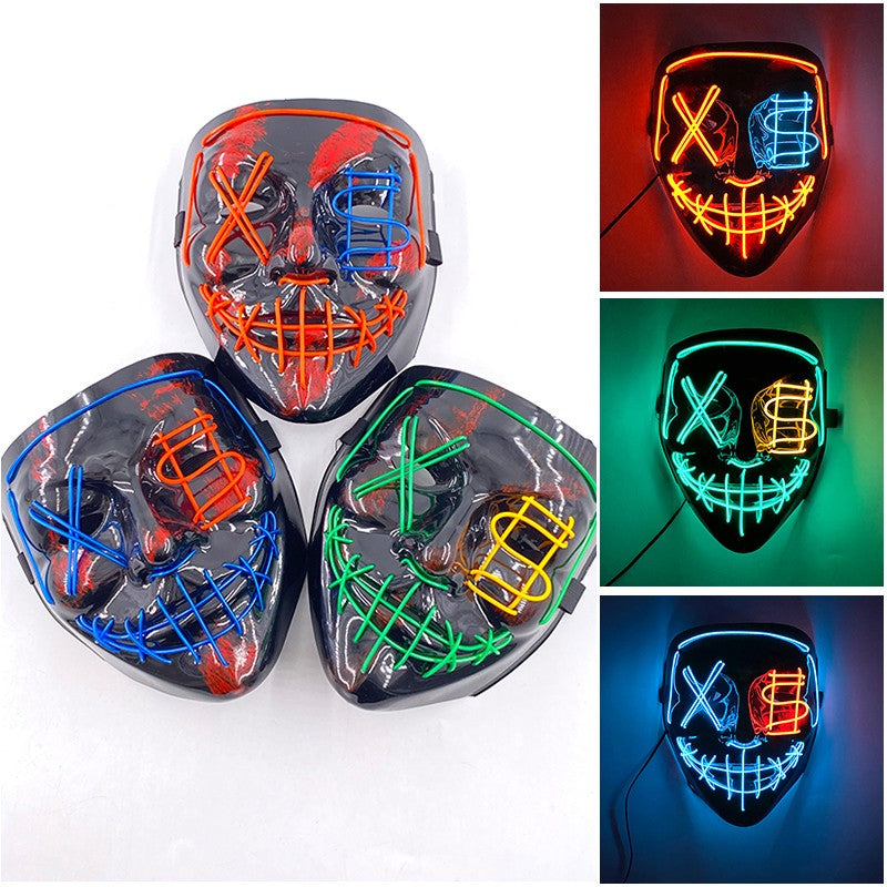 Wireless LED Purge Mask Halloween Horror Party Carnival Cosplay Costume Props Halloween Purge Masks 10 Colors LED Mask Men Women