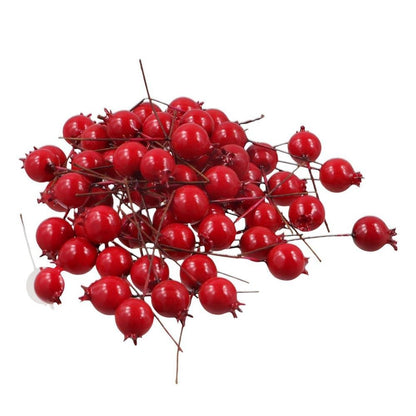 Plastic 20pcs Christmas Red Flower Home Decor Fake Pomegranate Wedding Decoration Artificial Fruit Simulation Berries