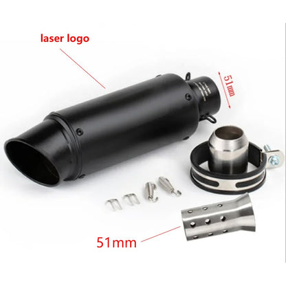 motorcycle exhaust inox muffler carbon fiber exhaust Universal 51/60mm with DB Killer for z900 R3 R25 MT07 MT09 R1 Z400 Z650