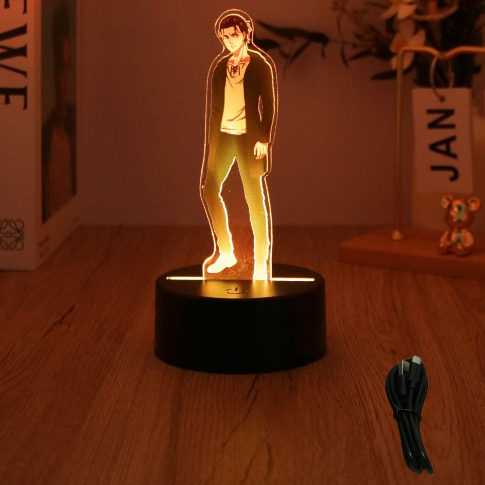 Anime Figures Attack on Titan 3D Lamp LED Night Light RGB16 Colors Lamps Remote Standing Sign Decor Bedroom Home Kids Toys Gifts